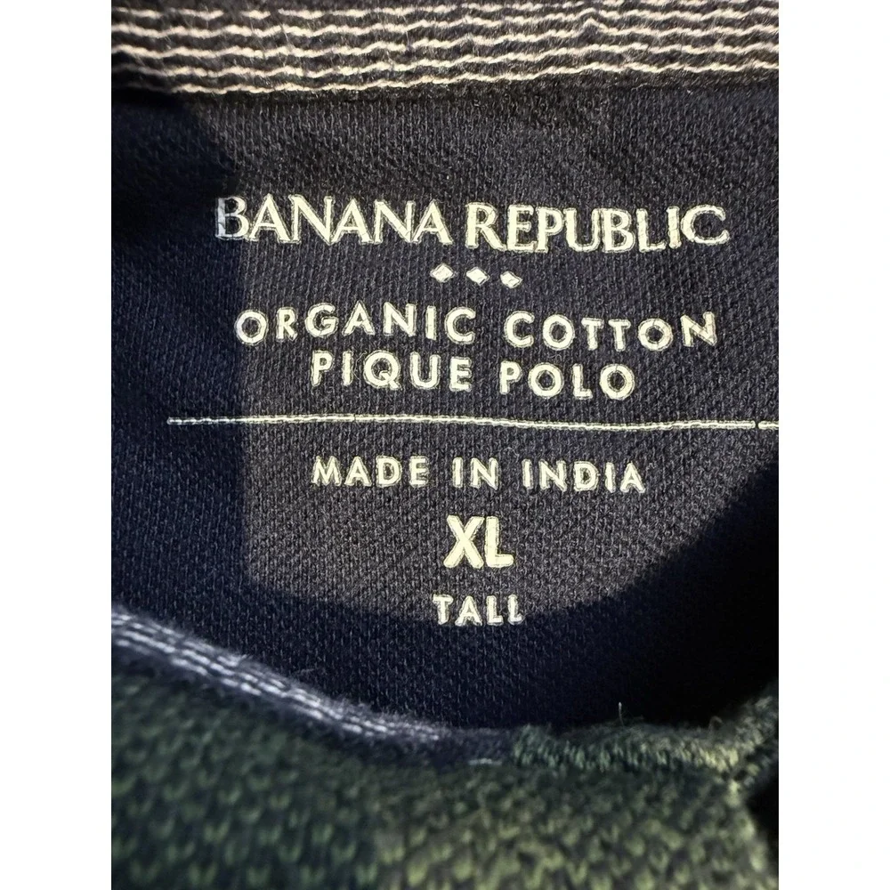 Banana Republic‎ Polo Shirt XL Tall Green Organic Cotton Pique Logo
